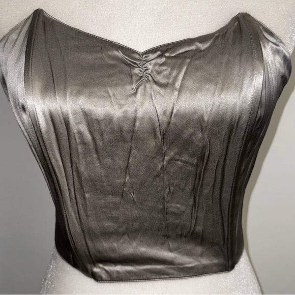 Vintage Nordstrom’s Lingerie Silk bustier Corset Strapless Top With Boning - Picture 2 of 11